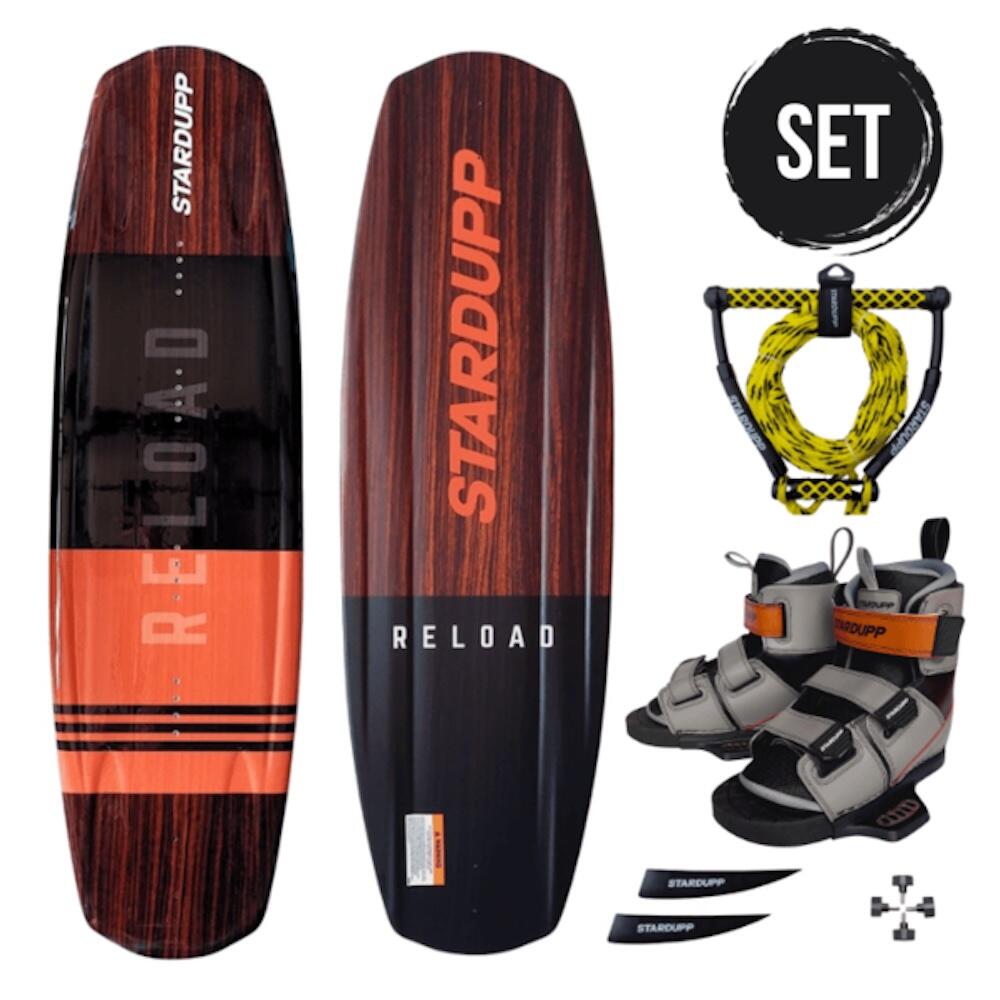 STARDUPP Stardupp Reload Wakeboard Set Rood - 139CM - Wakeboard + Lijn + Bindingen