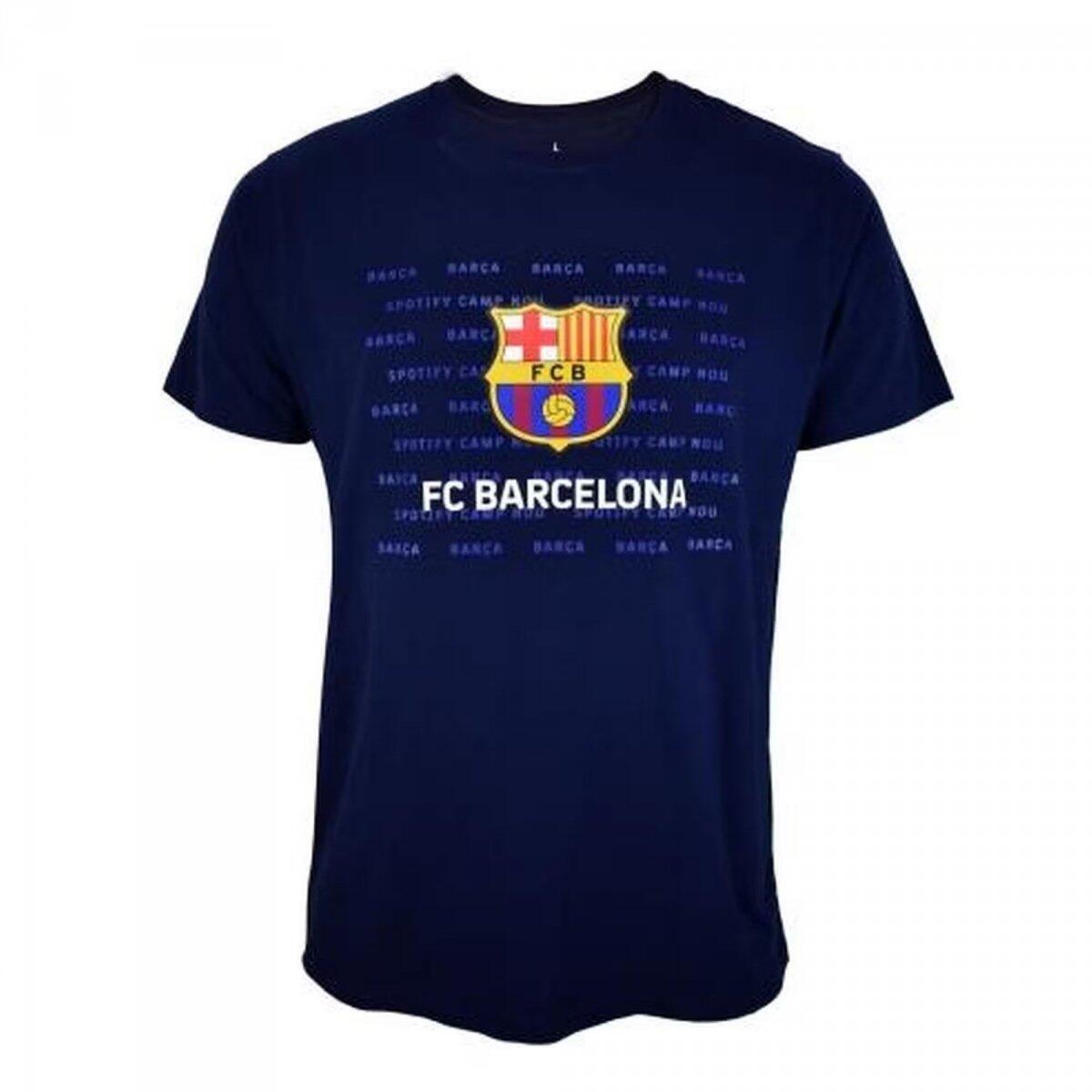 T-shirt męski piłkarski FC Barcelona granatowy