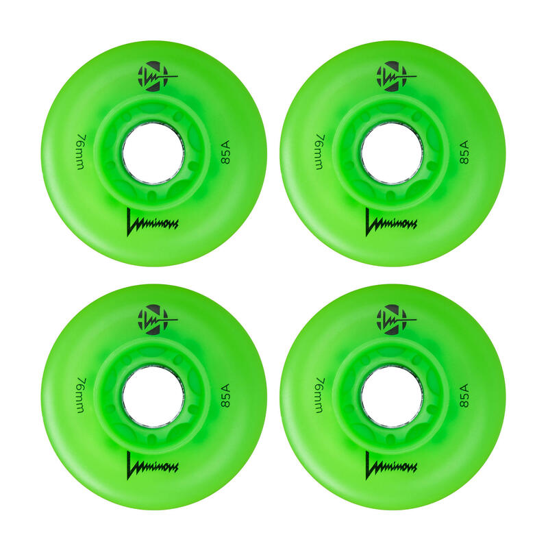 4 kółka do rolek fitness Luminous LED 76mm/85a świecące