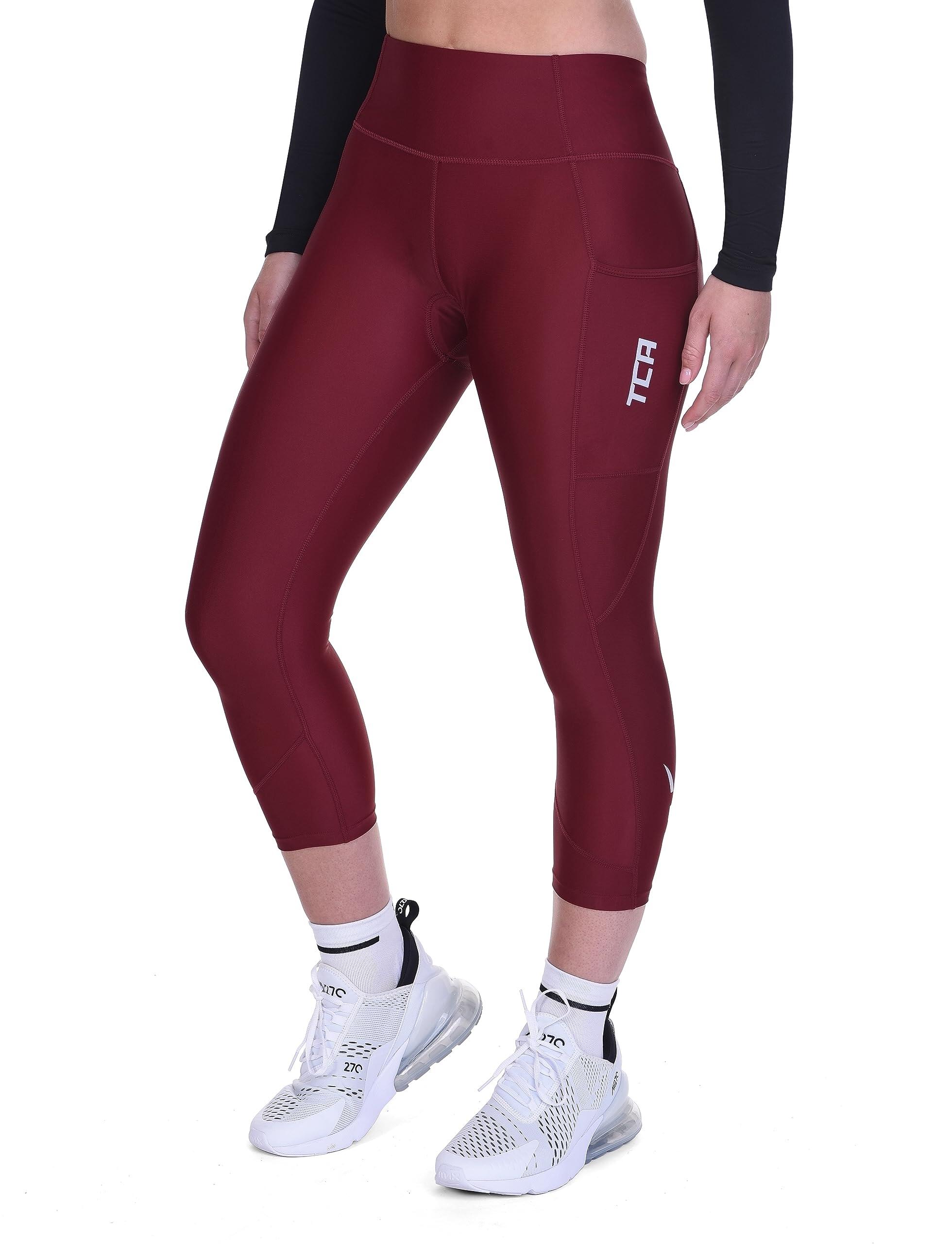 TCA Damen 3/4 gepolsterte Radhose mit hohem Bund mit Taschen