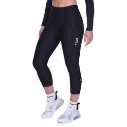Legging cycliste 3/4 rembourré femme taille haute respirant avec poches