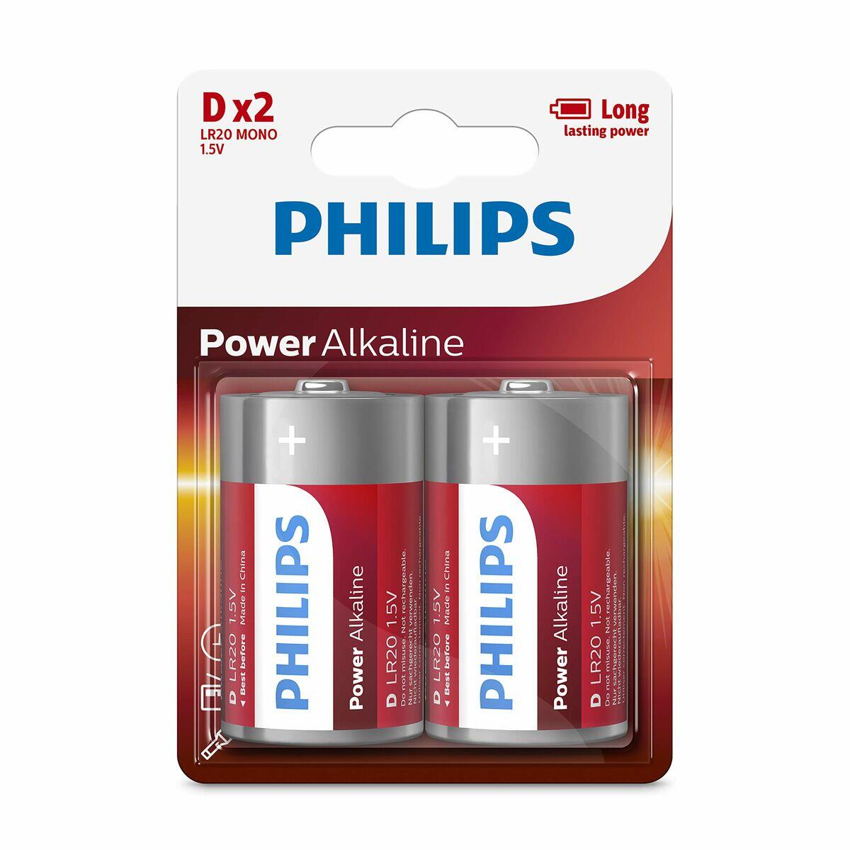 Pilhas Alcalinas Philips Batería LR20P2B/10 2 Unidades 2/2