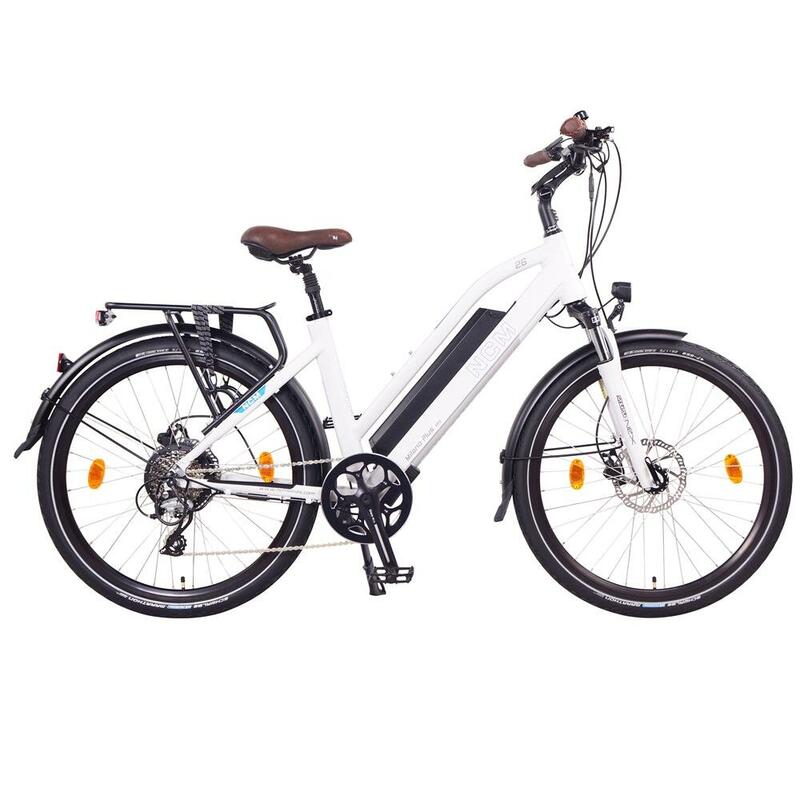 Vélo Electrique Trekking NCM Milano Plus Blanc - 26'', 250W, Batterie 48V 16Ah