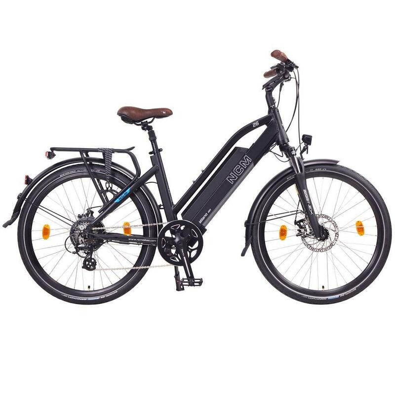 Vélo Electrique Trekking NCM Milano Plus Noir - 26'', 250W, Batterie 48V 16Ah