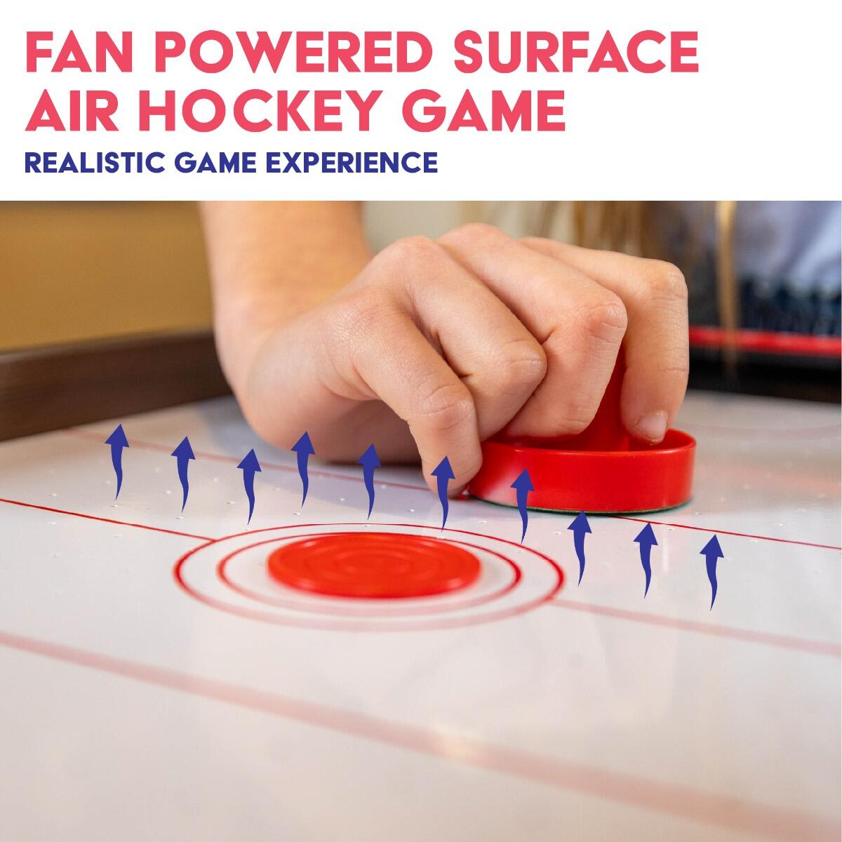 Powerplay, Air Hockey Table Game, Portable Table Toys Game, Brown 3/6