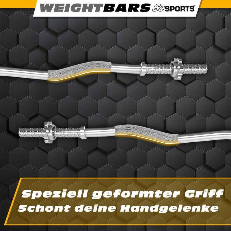 Bara bicepsi SZ 120 cm si 30 mm argintiu