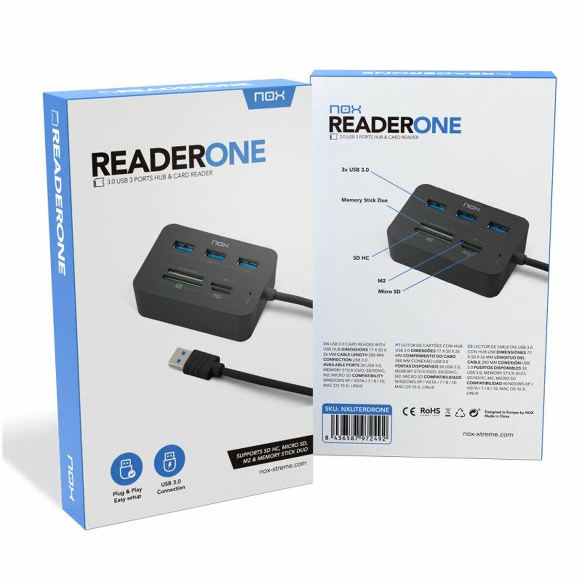 Lettore di Schede Esterno Nox-Xtreme NXLITERDRONE Nero 2/2