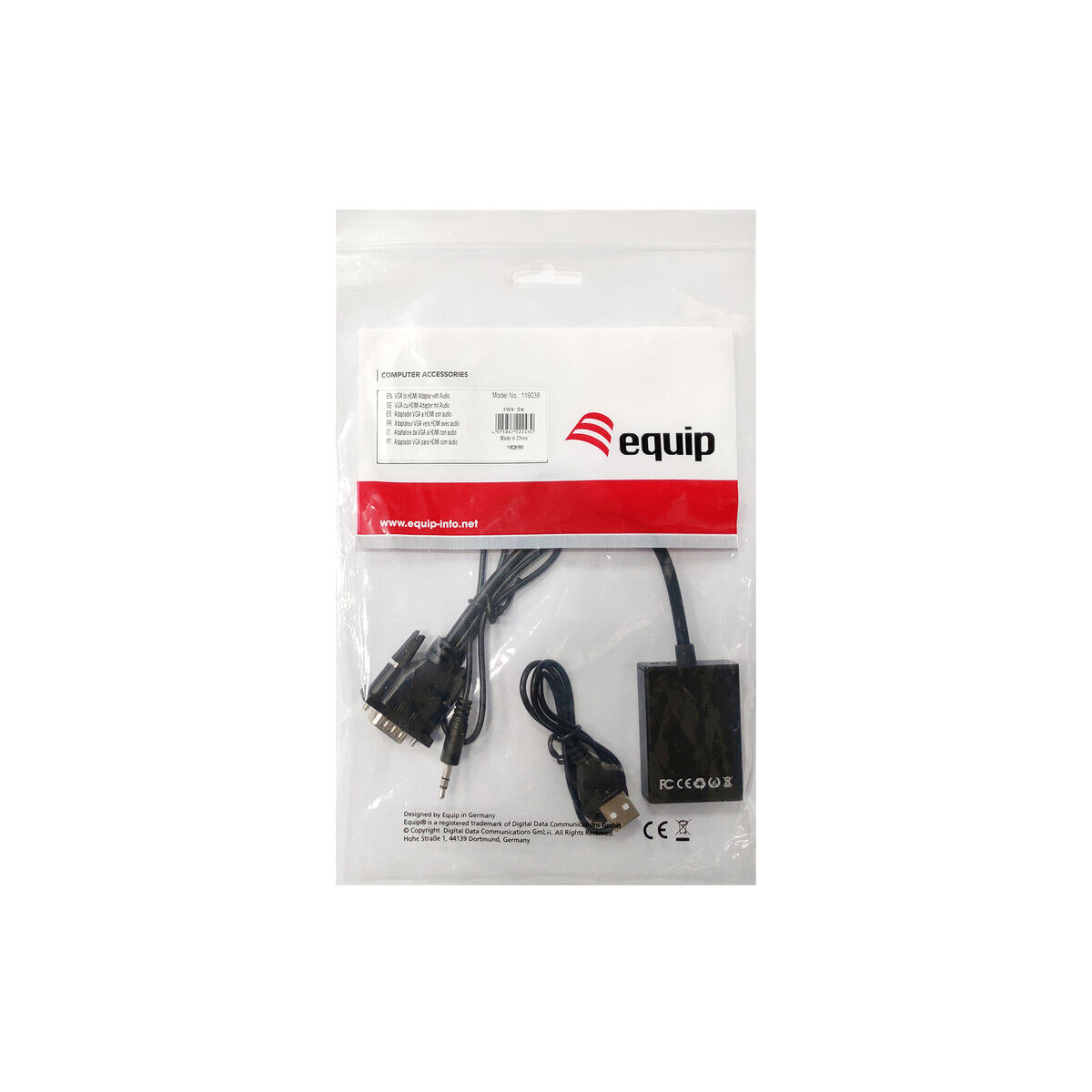 Adattatore VGA con HDMI con Audio Equip 119038 Nero 3/3