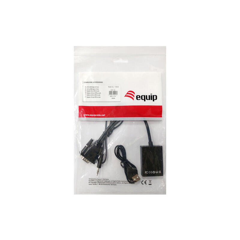 Adaptor VGA la HDMI cu Audio Equip 119038 Negru