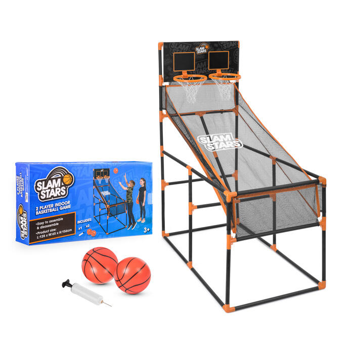 TOYRIFIC Toyrific Slam Stars Kids Basketball Game, Set with Hoop, Black/Orange