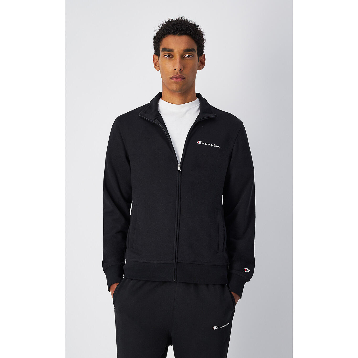 Champion FULL ZIP SWEATSHIRT Heavy Soft Compact Uomo Nero, M 2/4