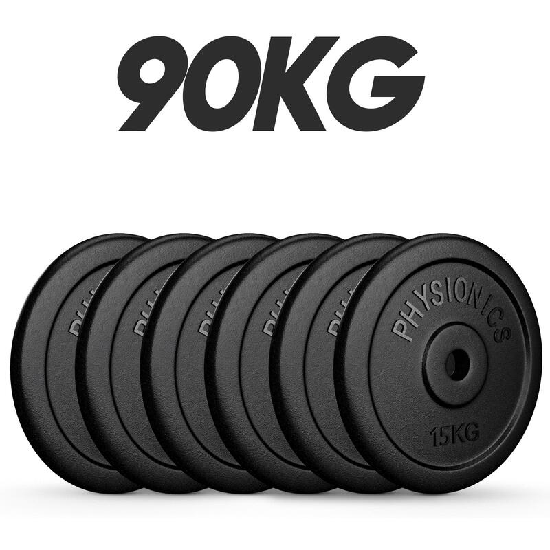 Set de placi de greutate din fonta 6 x 15kg (90kg) 30 si 31 mm
