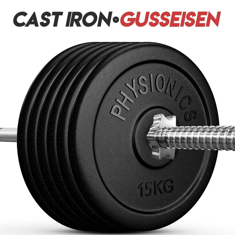Set de placi de greutate din fonta 6 x 15kg (90kg) 30 si 31 mm