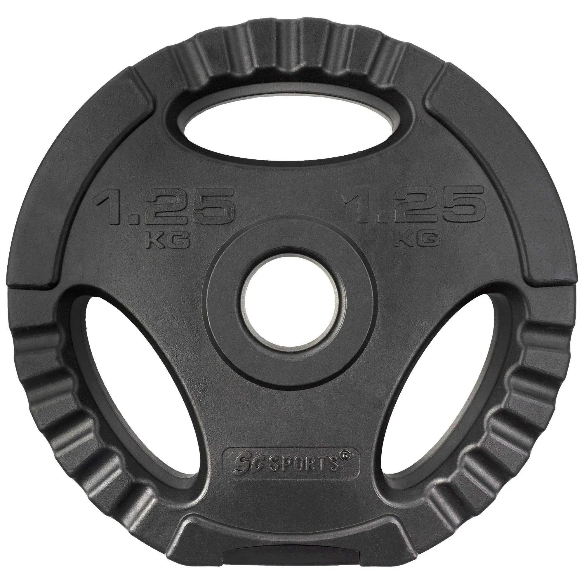 Set placi greutate plastic ciment 2.5 KG (2x1.25 KG) 30 și 31mm grip negru 3/4