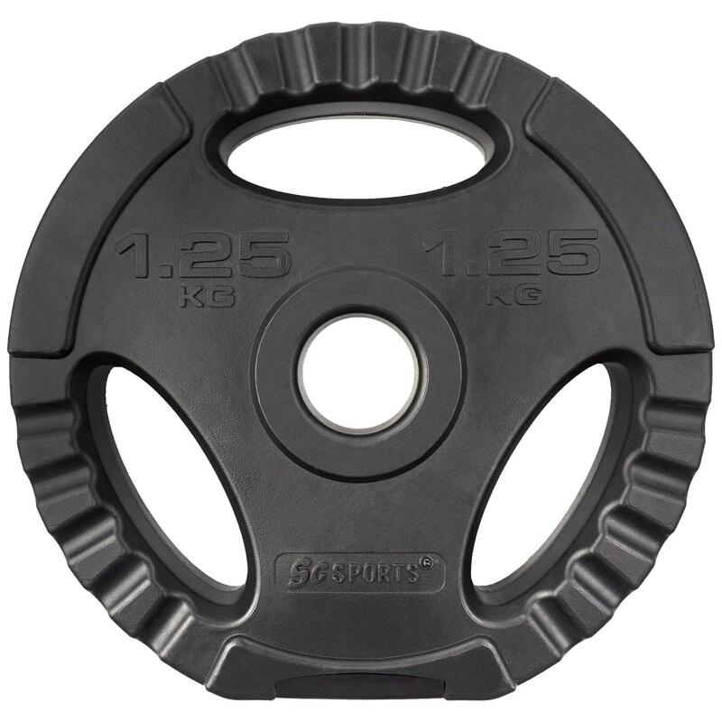 Set placi greutate plastic ciment 2.5 KG (2x1.25 KG) 30 și 31mm grip negru
