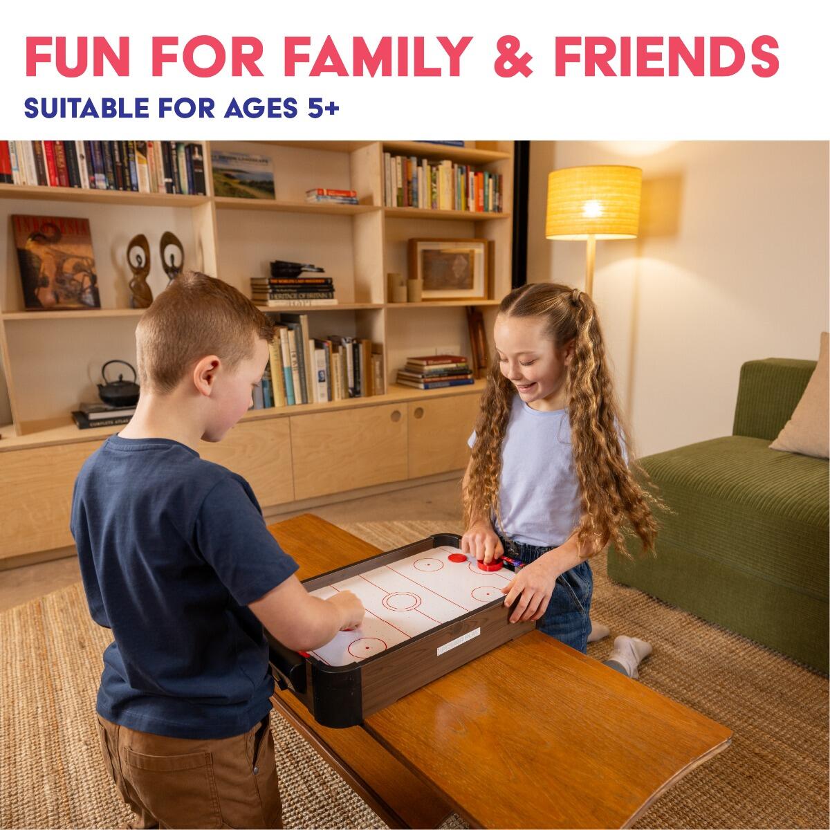 Powerplay, Air Hockey Table Game, Table Toys Game for Kids and Adults, Brown 2/6