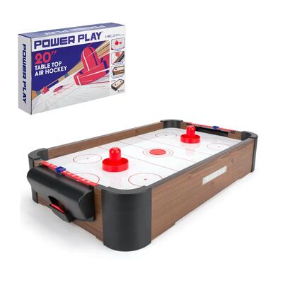 Powerplay, air hockey table game, table toys game for kids and adults, brown