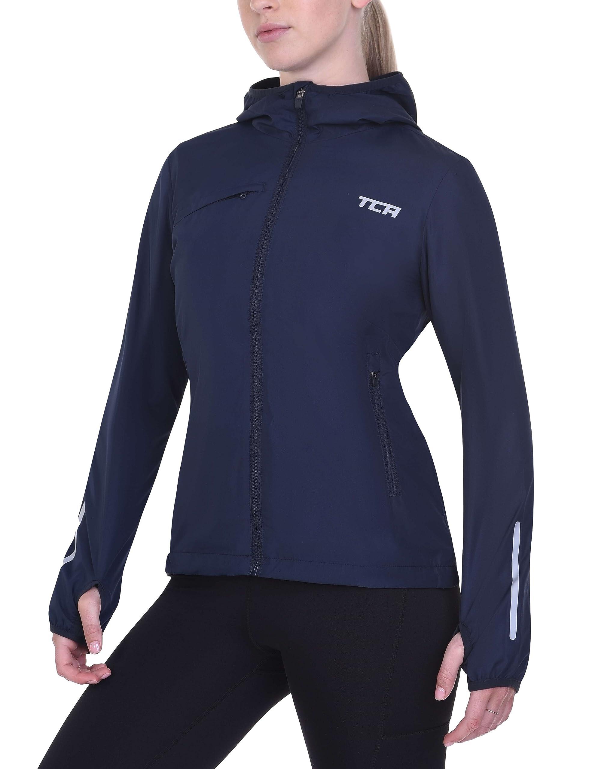 TCA Damen Lauf-Softshelljacke. Reflektierende atmungsaktive Packable-Jacke
