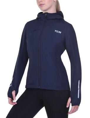 Damen Lauf-Softshelljacke. Reflektierende atmungsaktive Packable-Jacke