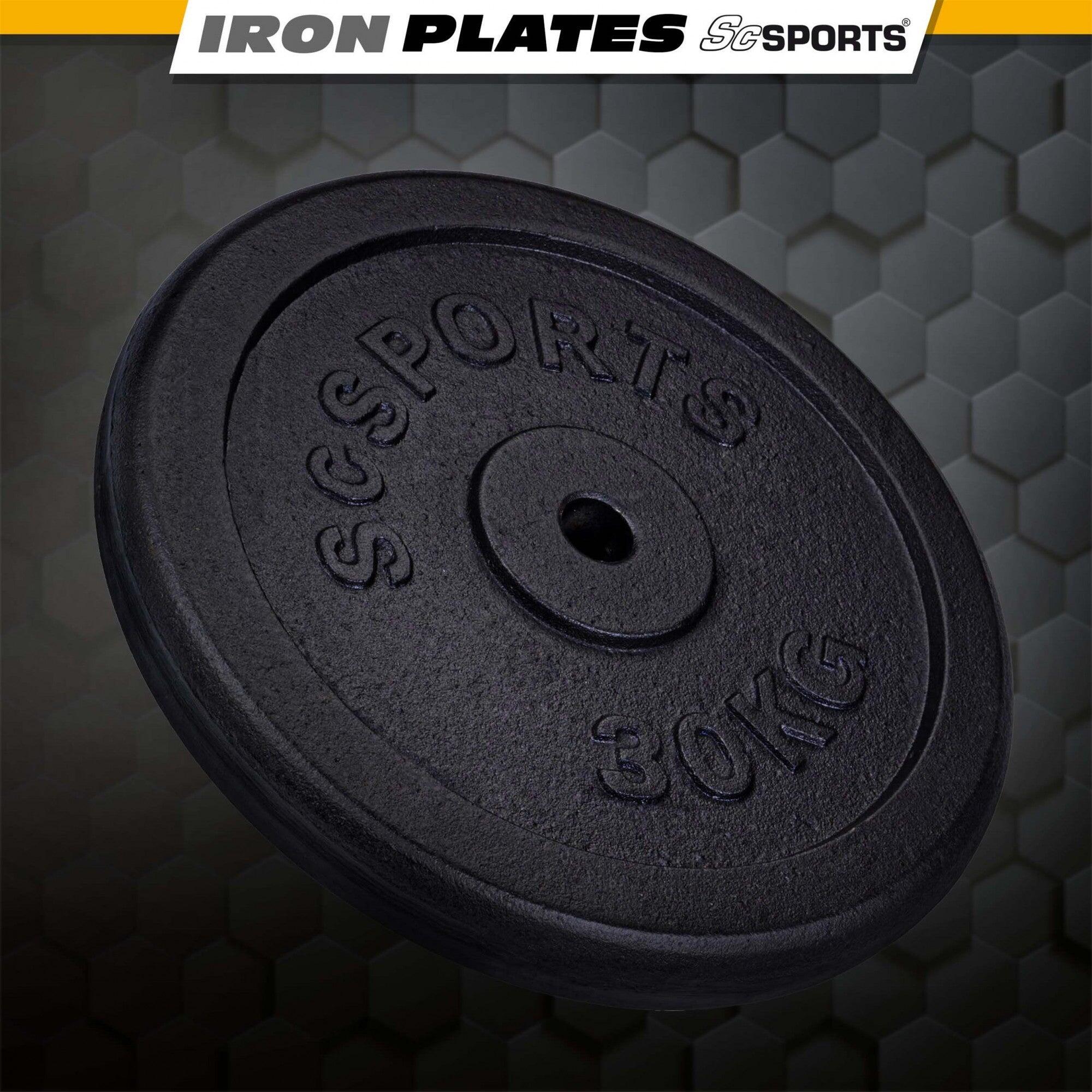 Disques de musculation 30/31 mm en fonte 30kg 4/6