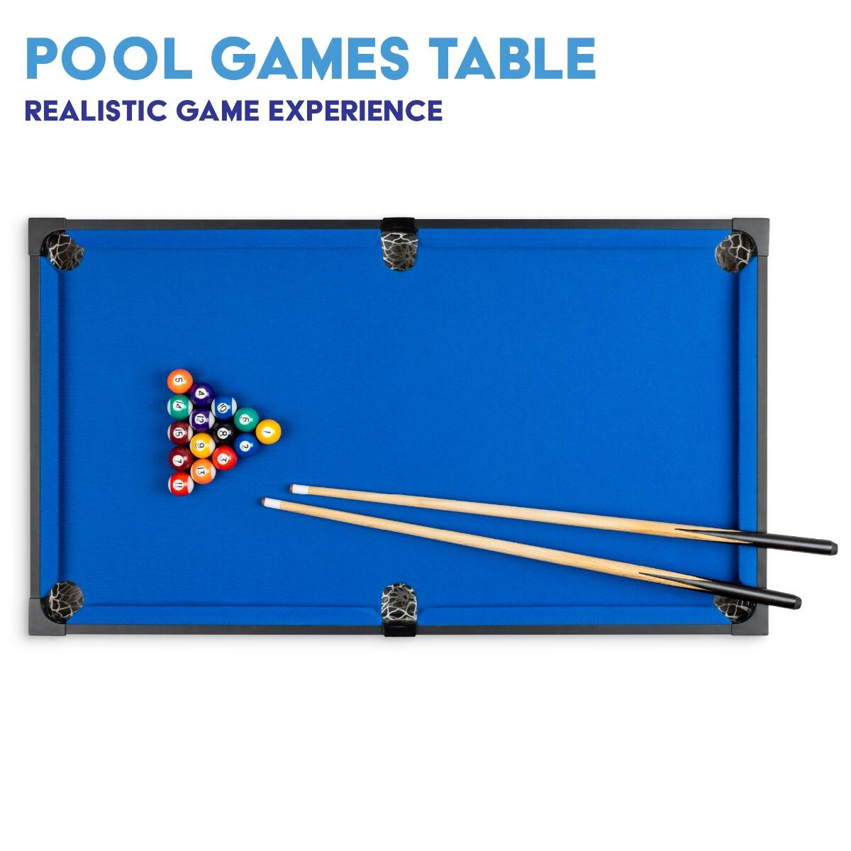 Powerplay 3ft Stand Up Pool Games Table, Outdoor Indoor Use, Black 4/6