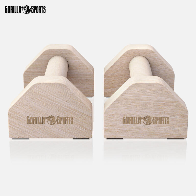 Set de 2 manere push-up din lemn, Gorilla Sports®