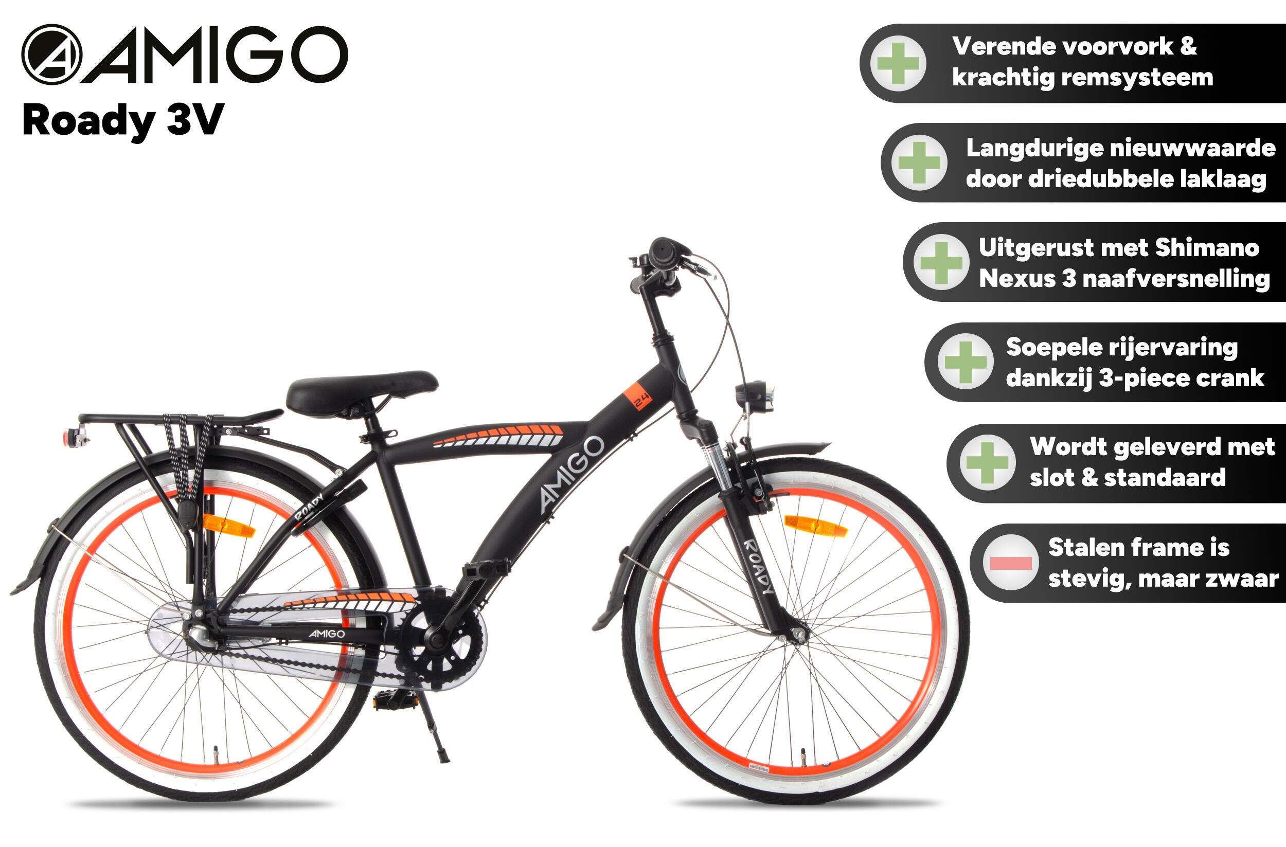 AMIGO Kinderfahrräder Jungen Roady 26 Zoll Jungen 3G Rücktrittbremse 2/7
