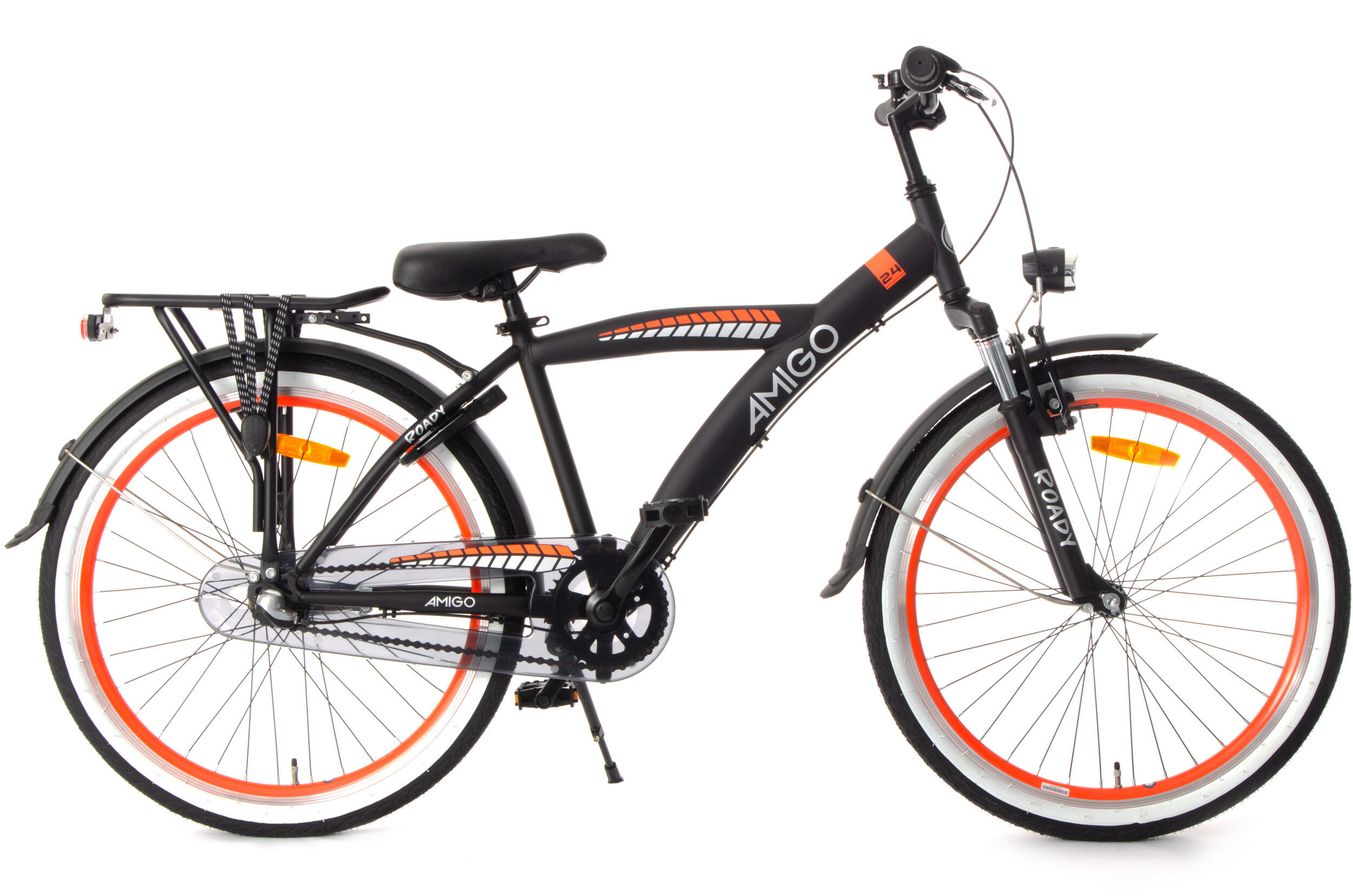 AMIGO AMIGO Jongensfiets Roady 26 Inch 41 cm Jongens 3V Terugtraprem Zwart/Oranje