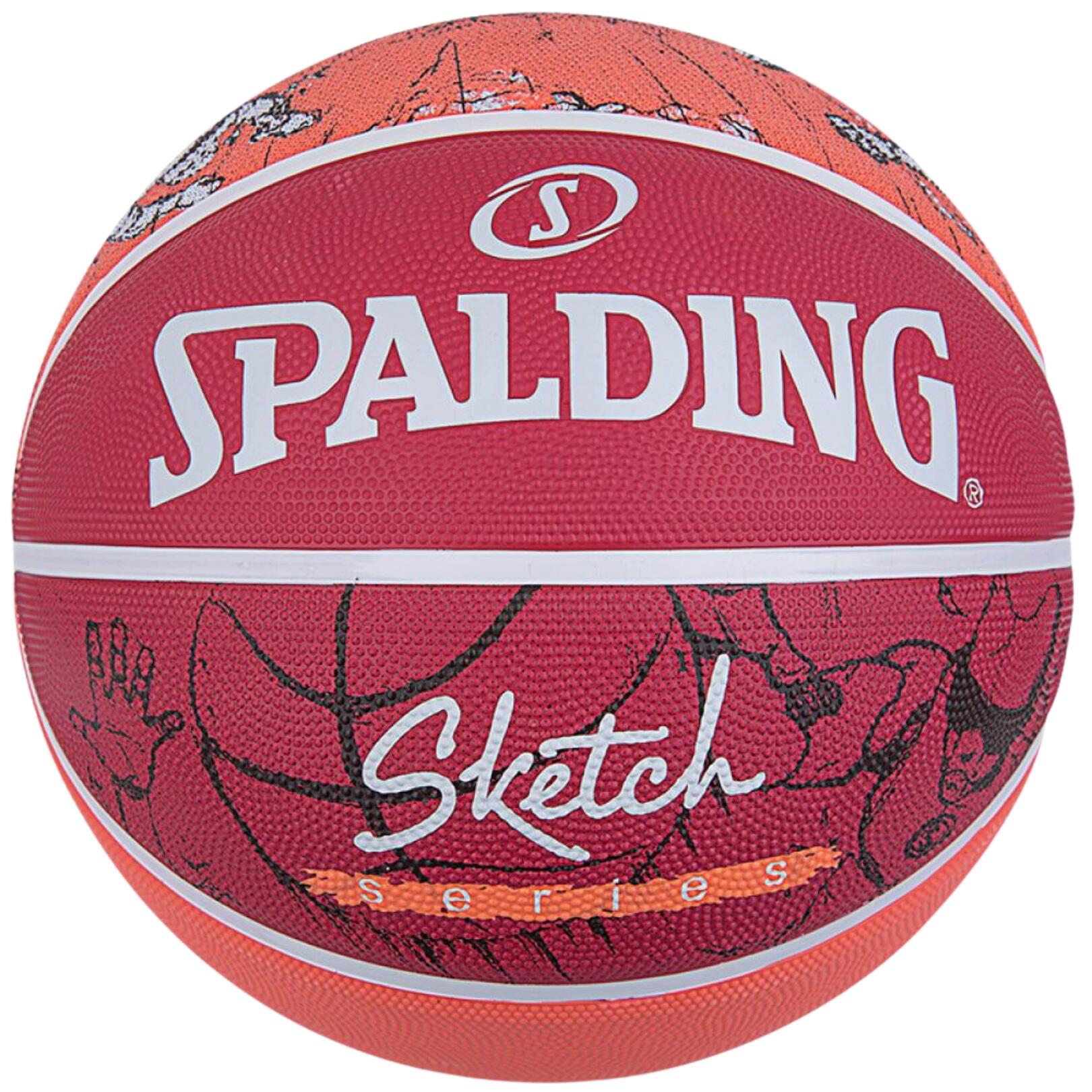 Spalding - Ballon De Basketball Spalding Sketch Dribble T7 - Ballon De Basket - Blanc|orange - 7 - Decathlon