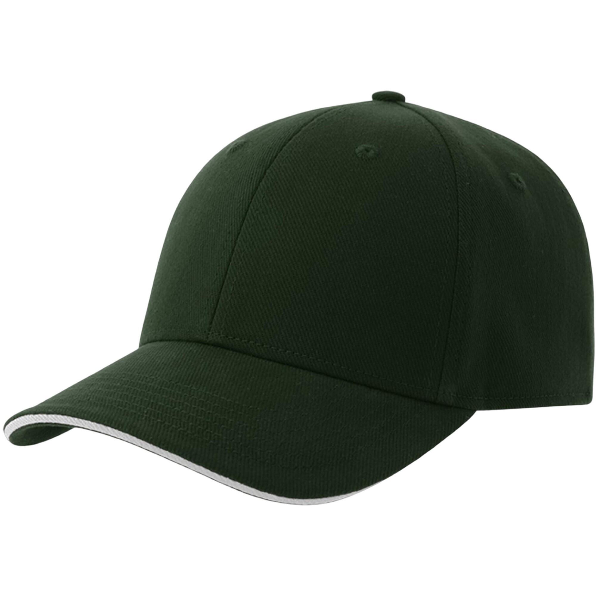 ATLANTIS Unisex Adult Liberty Sandwich 6 Panel Cap (Bottle Green/White)
