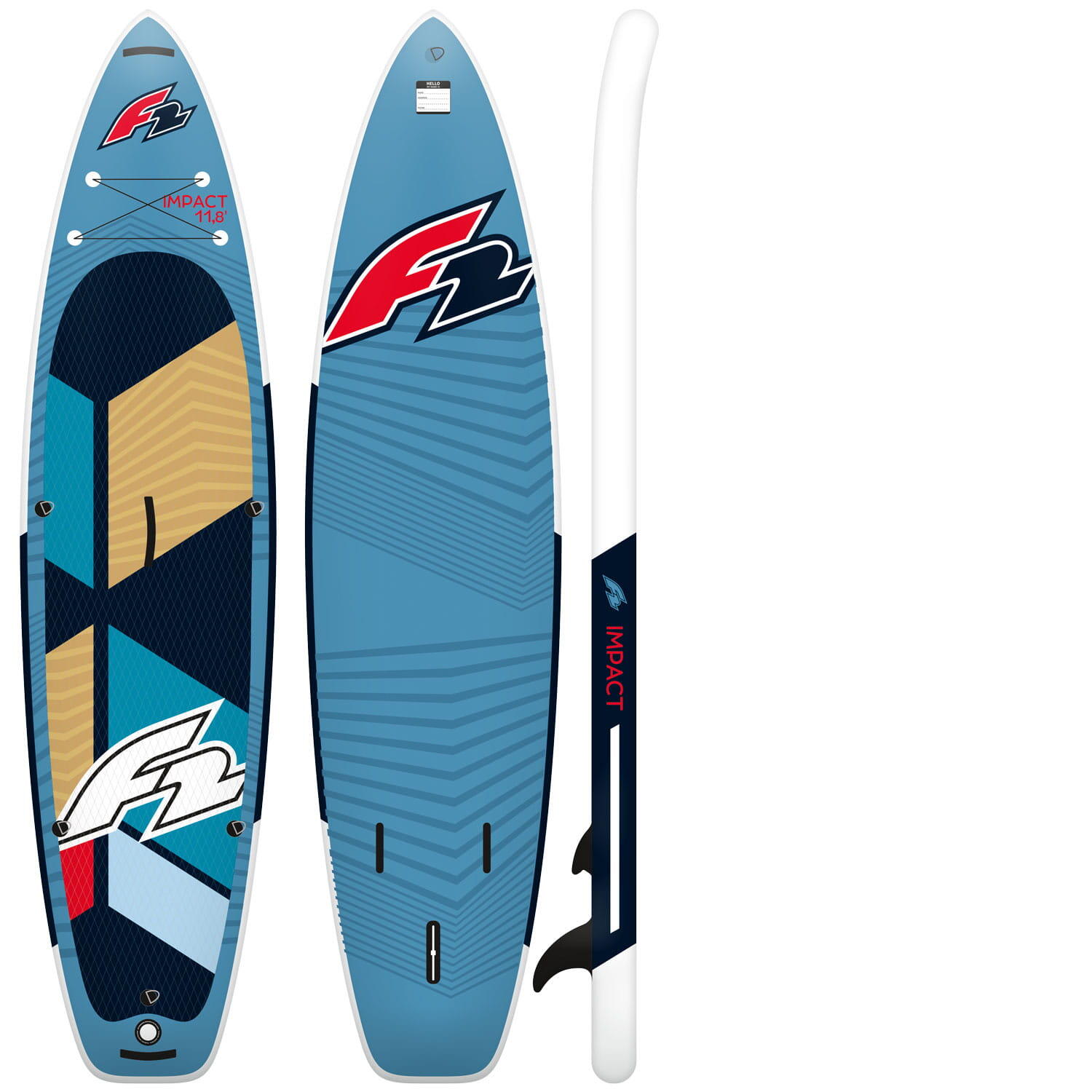 F2 IMPACT 10'8'' TURQUISE SUP opblaasbaar board 325 x 84 x 15 cm Blauw 3/7