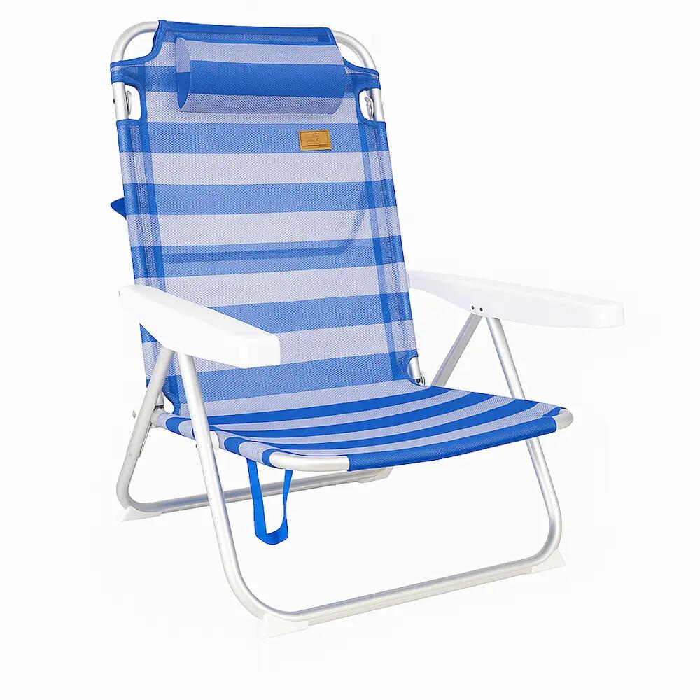 DEVESSPORT Silla de Playa Plegable Tubos de Aluminio 22 x 1.0 + Textileno con Asas y Protec