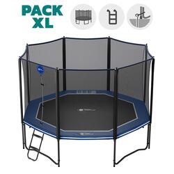 Trampoline Octopulse 390cm - Filet de Protection, Echelle + Kit d'ancrage