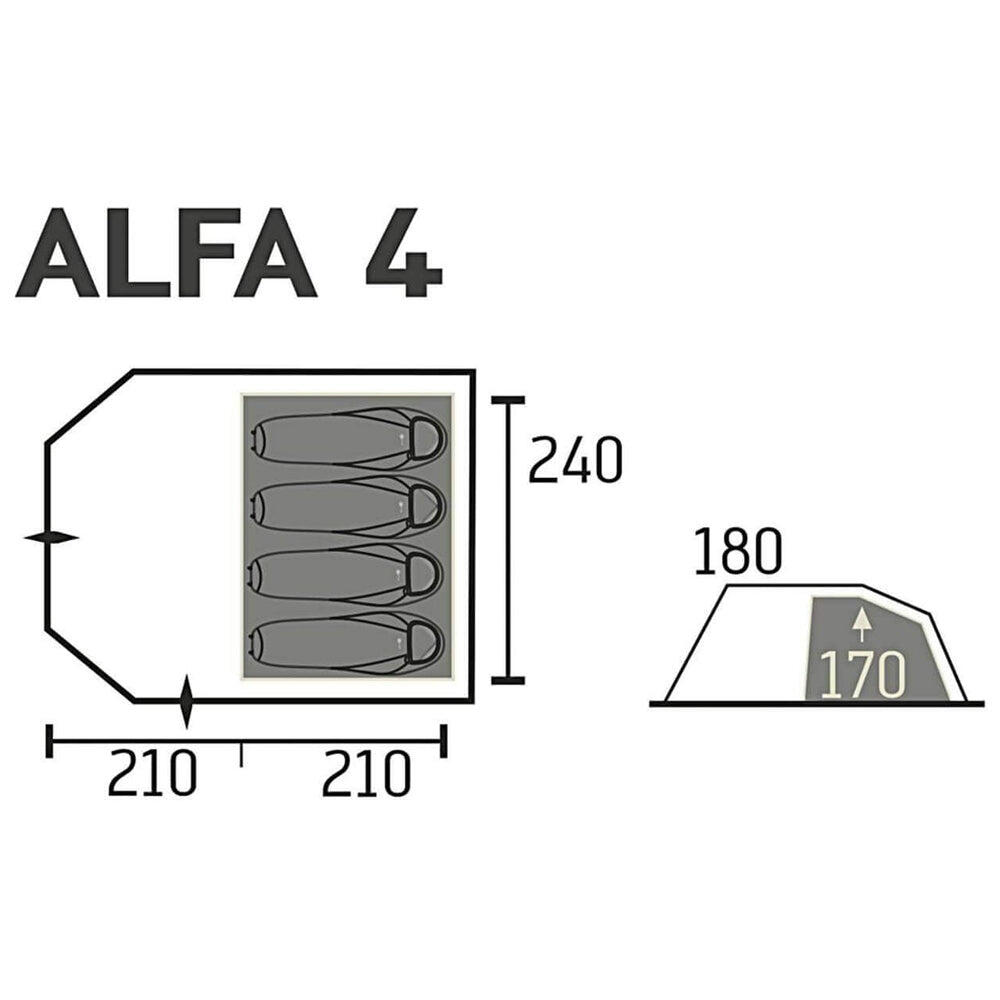 Alfa 4 Person Inflatable Air Tent with Pump and Carry Case 7/7