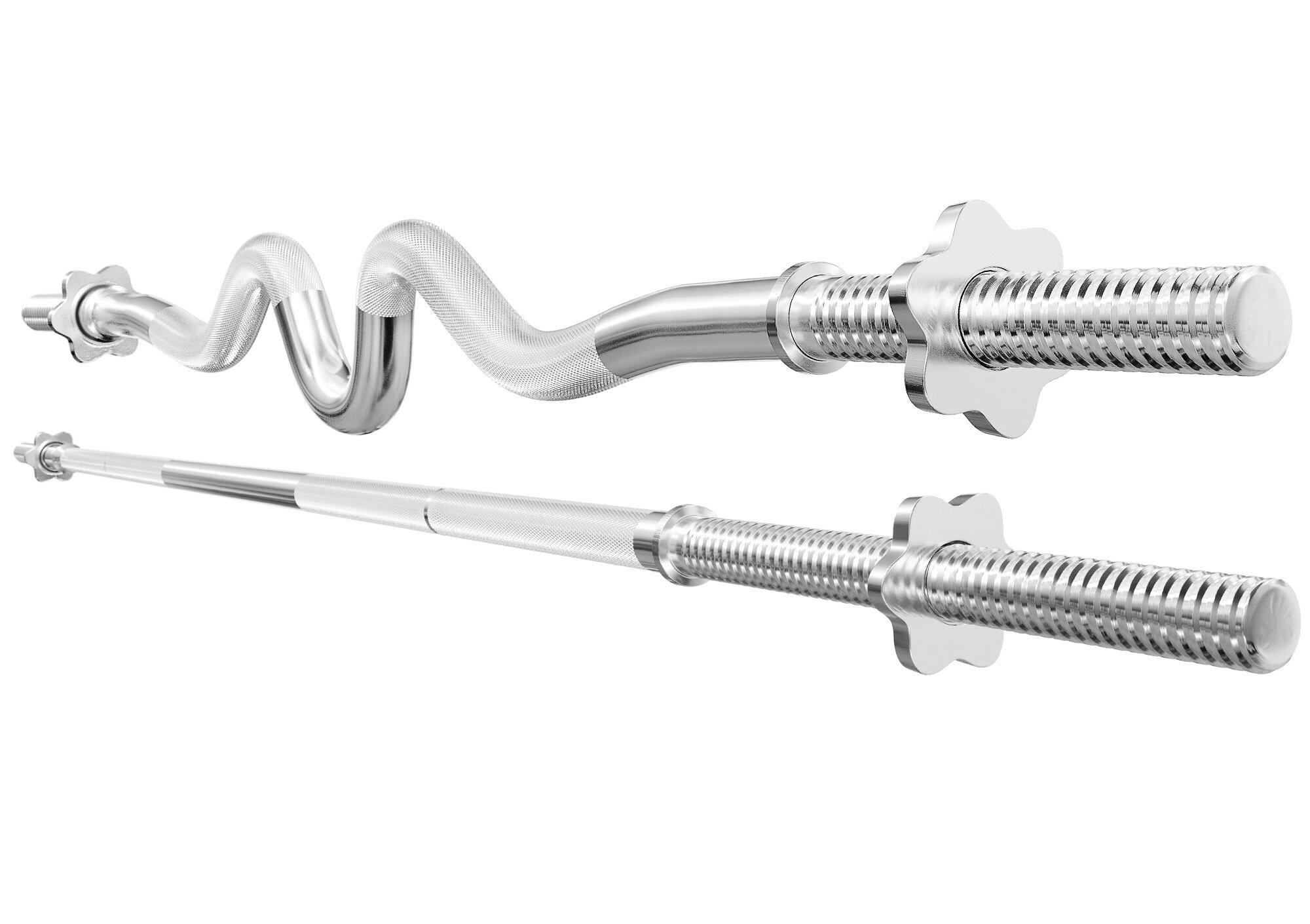 Zestaw gryfów do treningu siłowego Hop-Sport 218cm + 120cm mocno łamany 5/6
