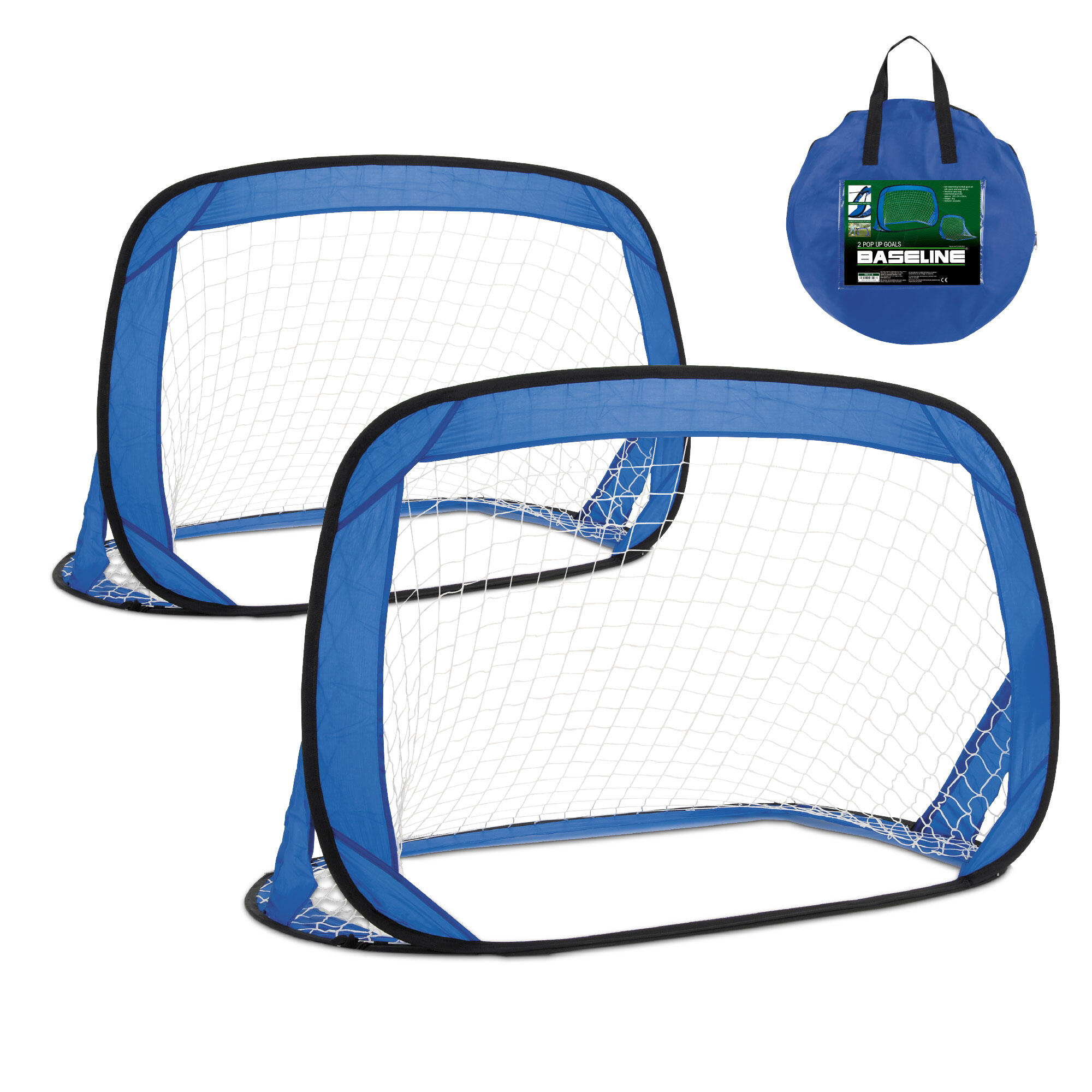 TOYRIFIC Toyrific Goaline Pop up Goals, Set of 2 Foldable Goals for Kids, Blue