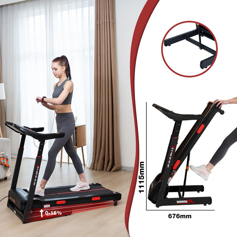 Skládací běžecký pás s náklonem 15 %