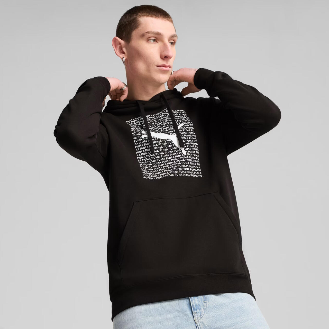 Uomo Puma Ess Logo Lab Felpa con Cappuccio Cotone 3/5