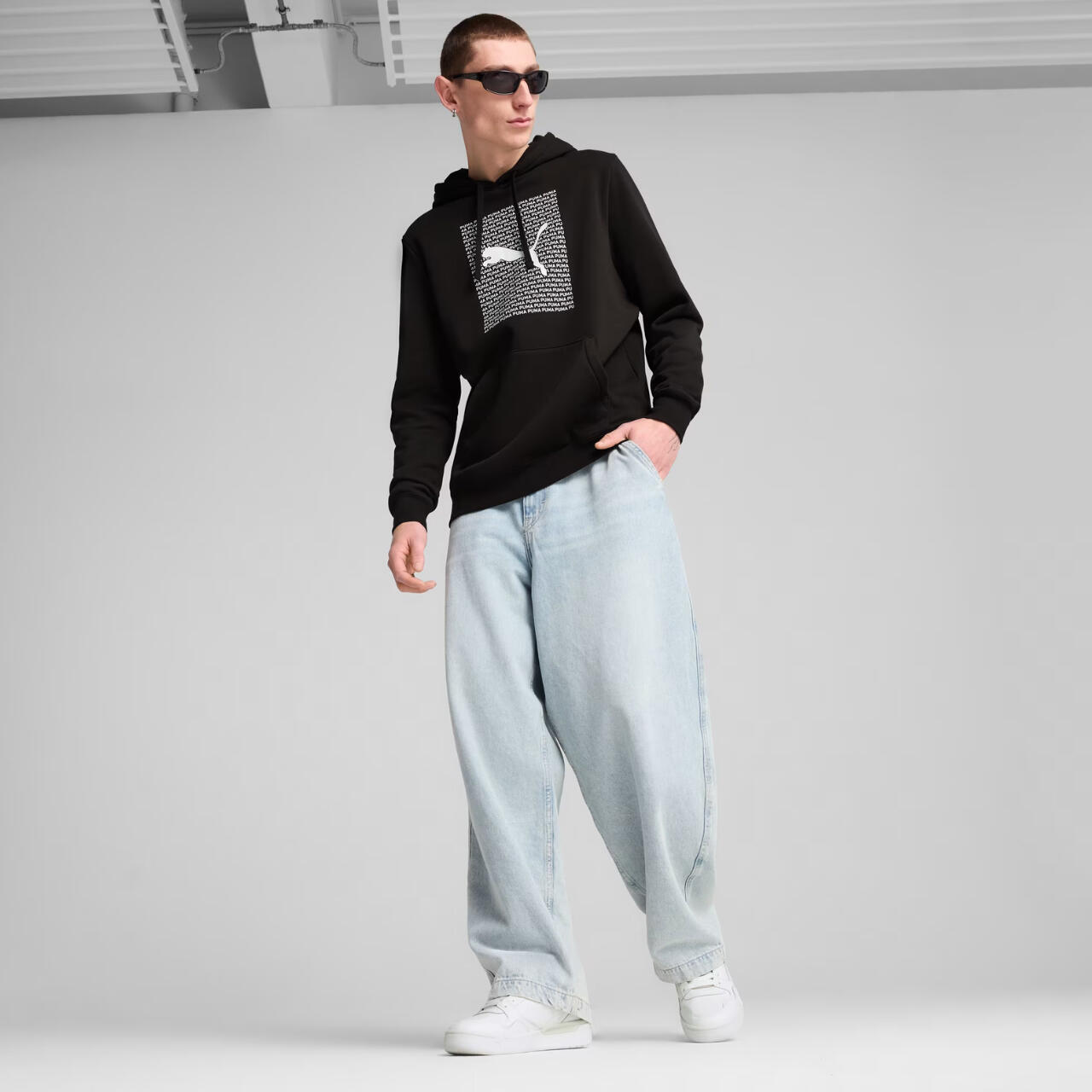 Uomo Puma Ess Logo Lab Felpa con Cappuccio Cotone 5/5