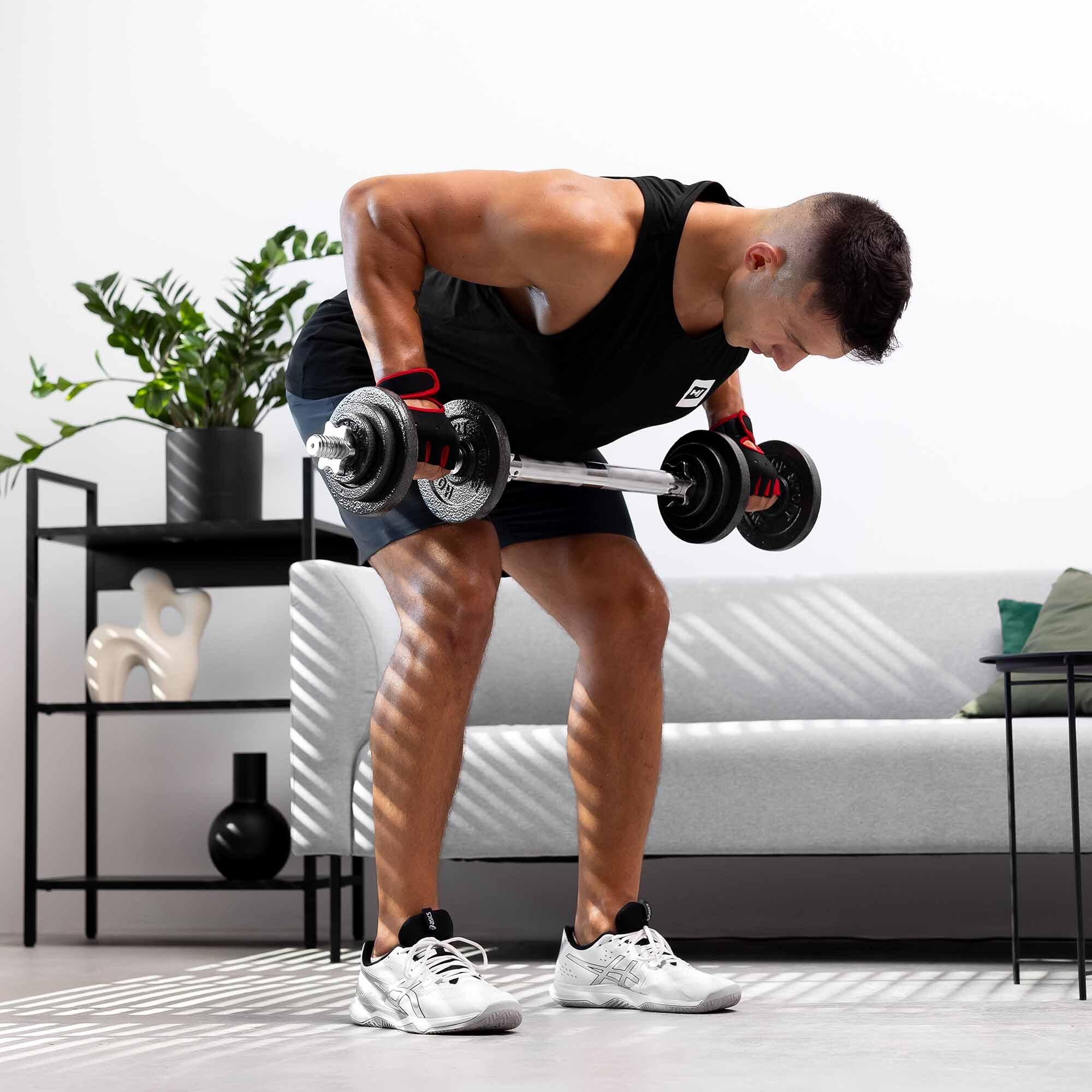 Ensemble d'haltères en fonte 2x10kg Hop-Sport HS-ID2x10C avec barre extensible 5/7