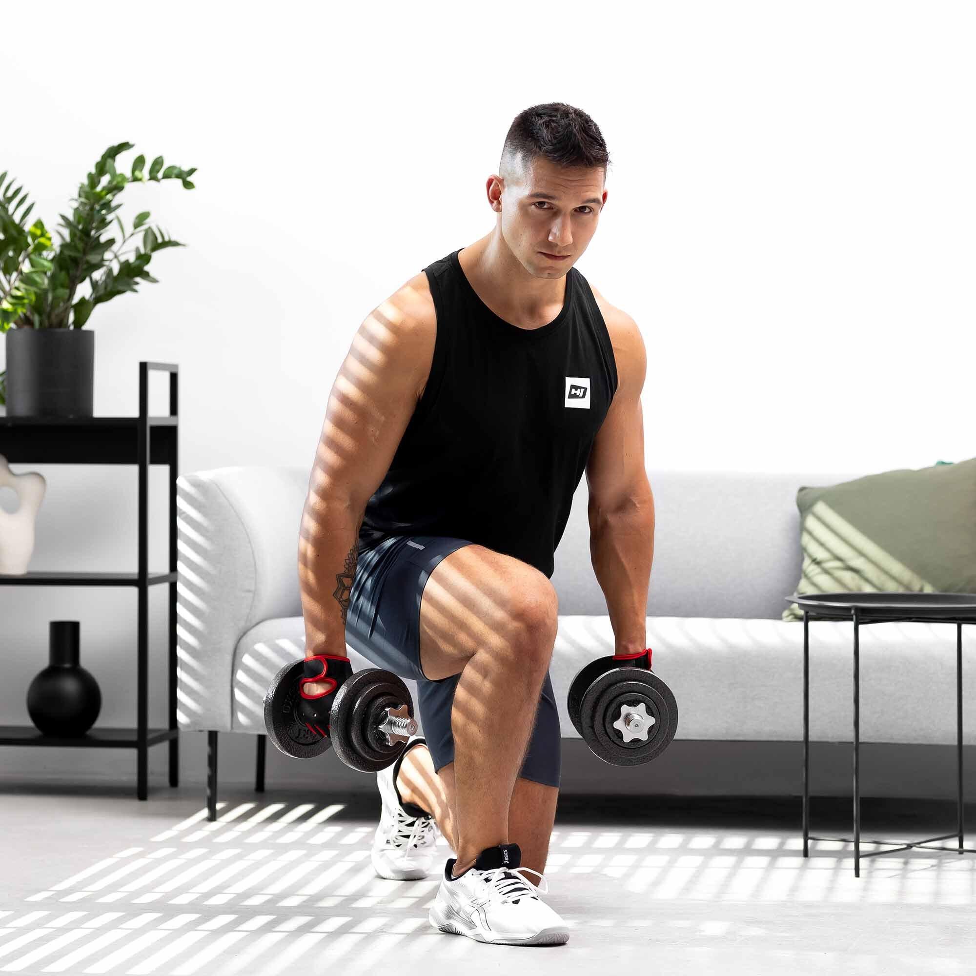Ensemble d'haltères en fonte 2x10kg Hop-Sport HS-ID2x10C avec barre extensible 3/7