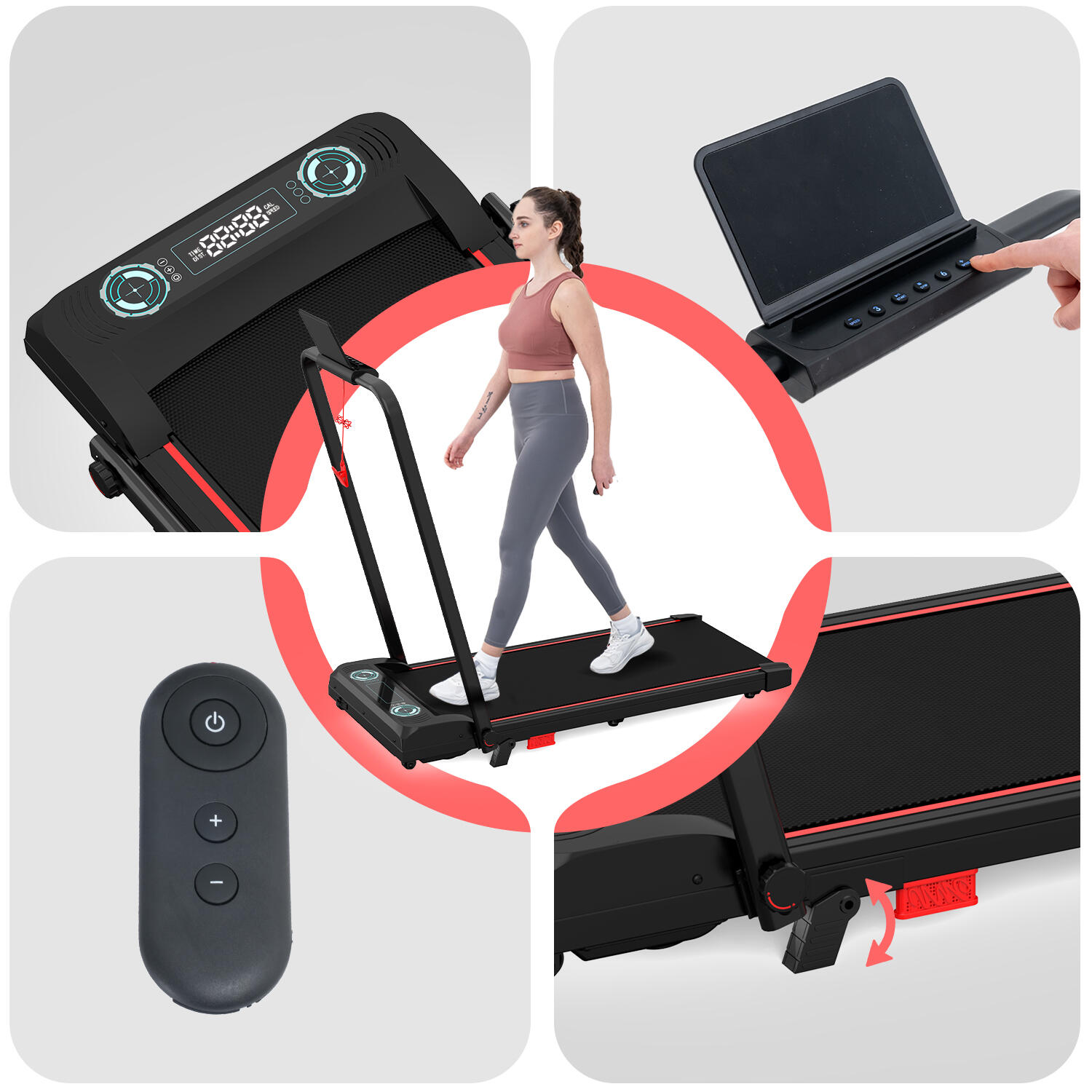 Cinta de Correr Plegable e Inclinable 3.6%-ZX4-1400W-10KM/H-LCD-Control Remoto 5/5