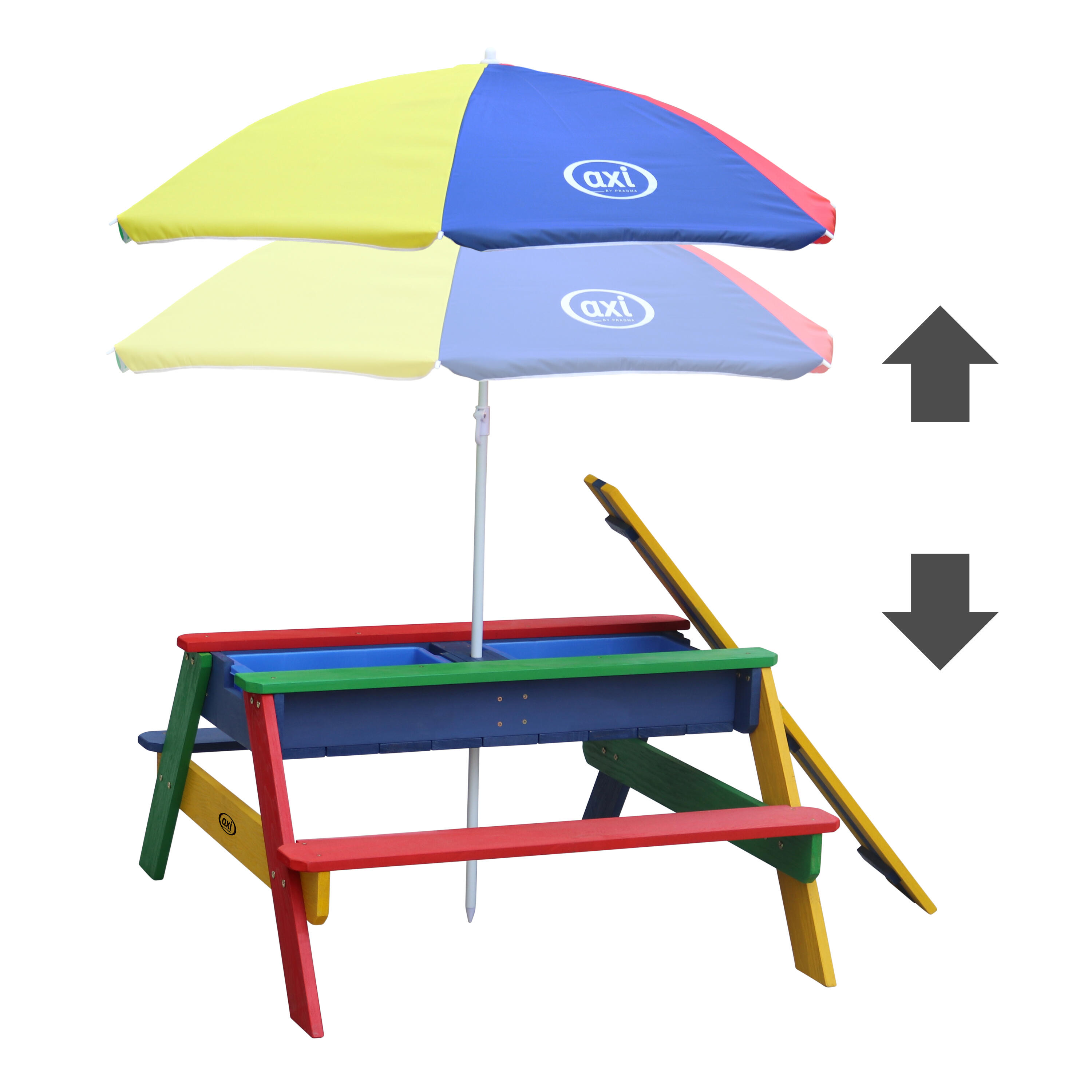AXI Table sable et eau NICK Arc en ciel avec parasol Arc en ciel 90x80x56cm 6/7