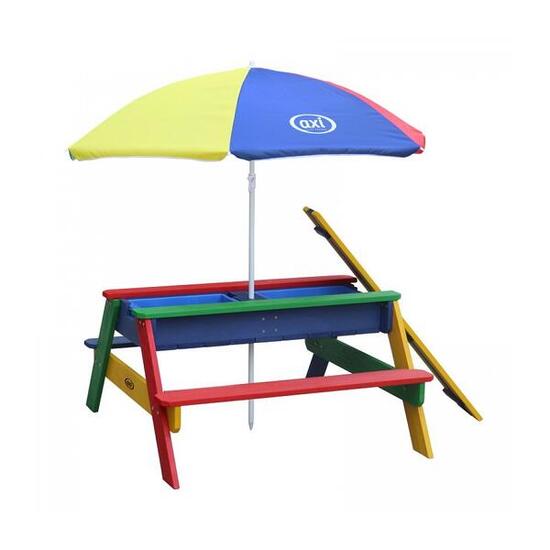 AXI Table sable et eau NICK Arc en ciel avec parasol Arc en ciel 90x80x56cm