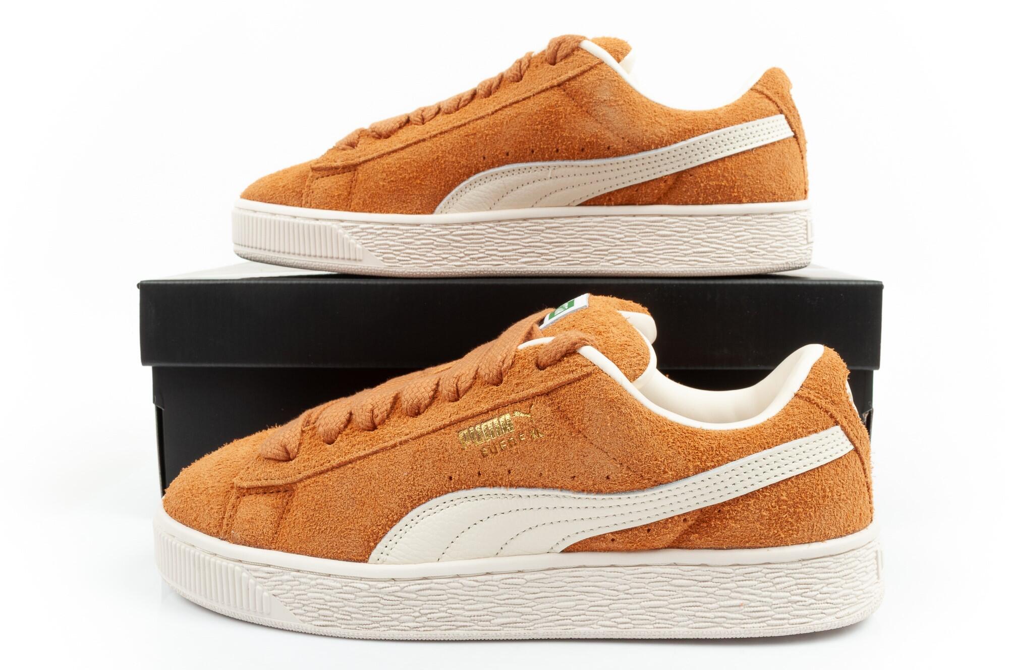 Buty sneakersy męskie Puma Suede XL Hairy skóra modne brązowe 7/10