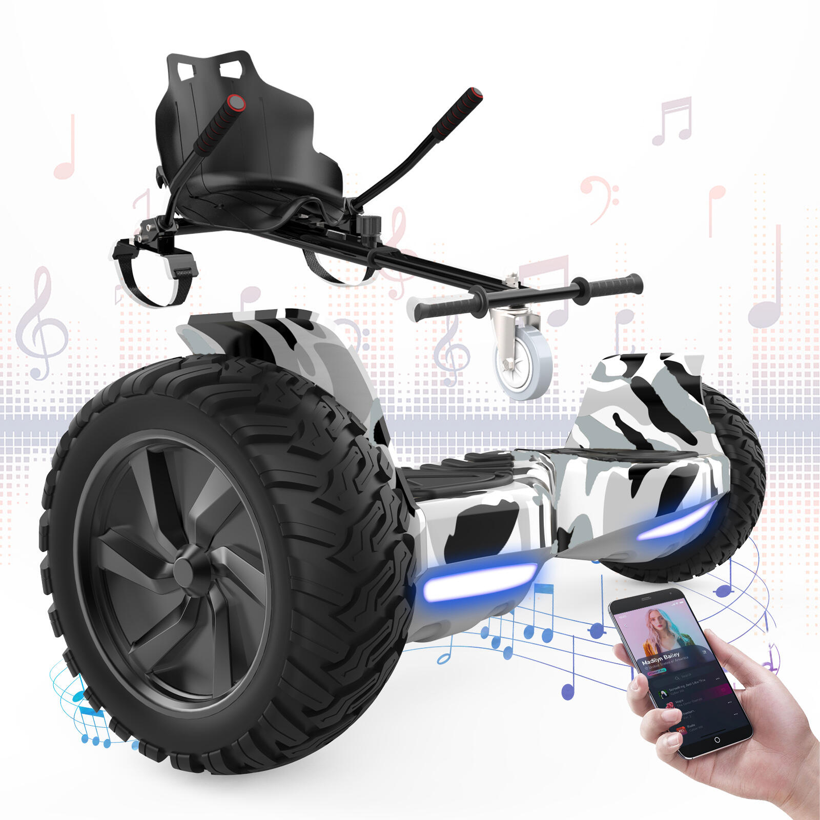 Hoverboards com go-kart de 8.5 polegadas, bluetooth rcb-hy-a16