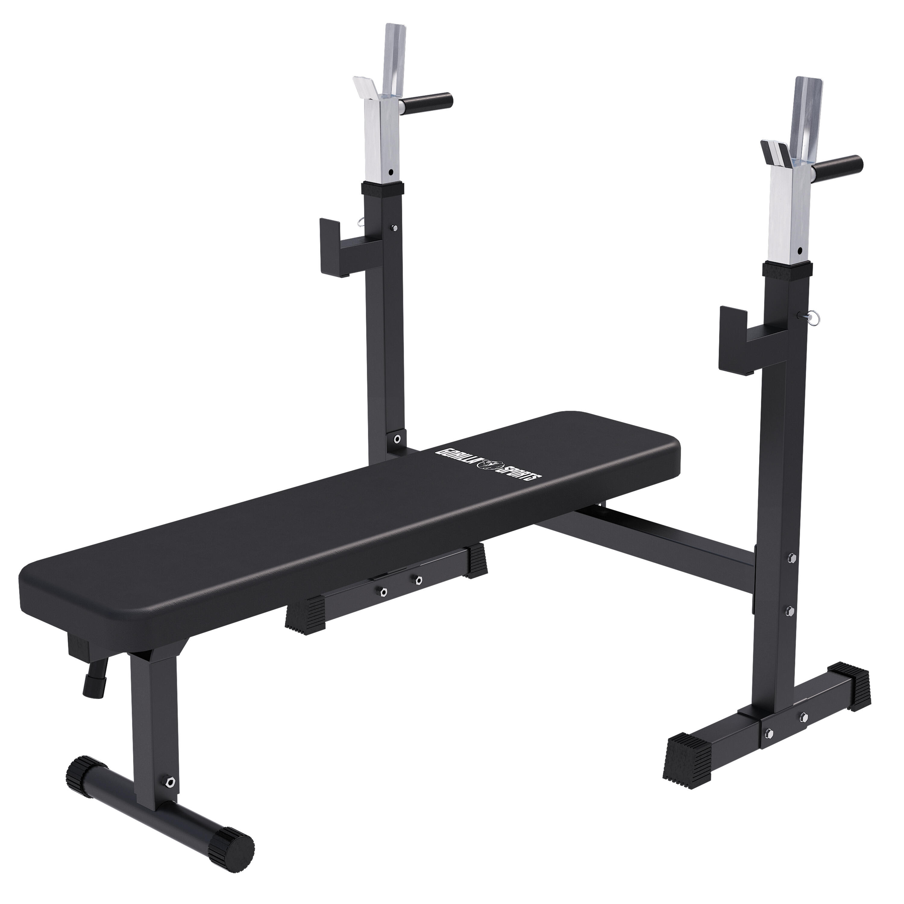 Gorilla Sports - Banc Musculation Avec Support - Banc Pliable, Acier Support Barre Musculation - Banc - Noir - Taille Unique - Decathlon