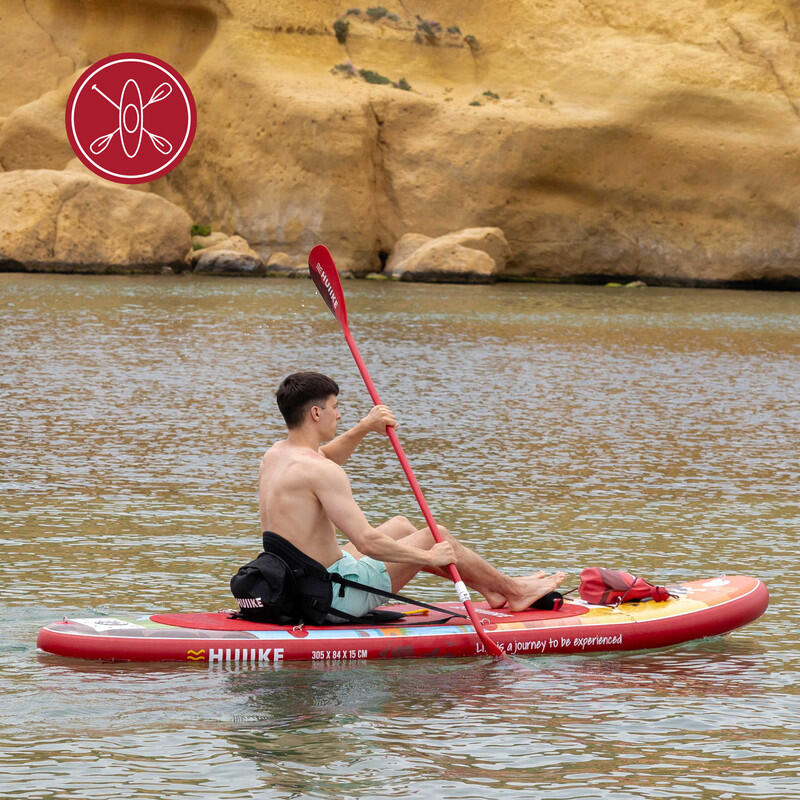 Placă SUP Gonflabilă 10’ Convertibilă în Caiac, până la 130 kg, Bordo