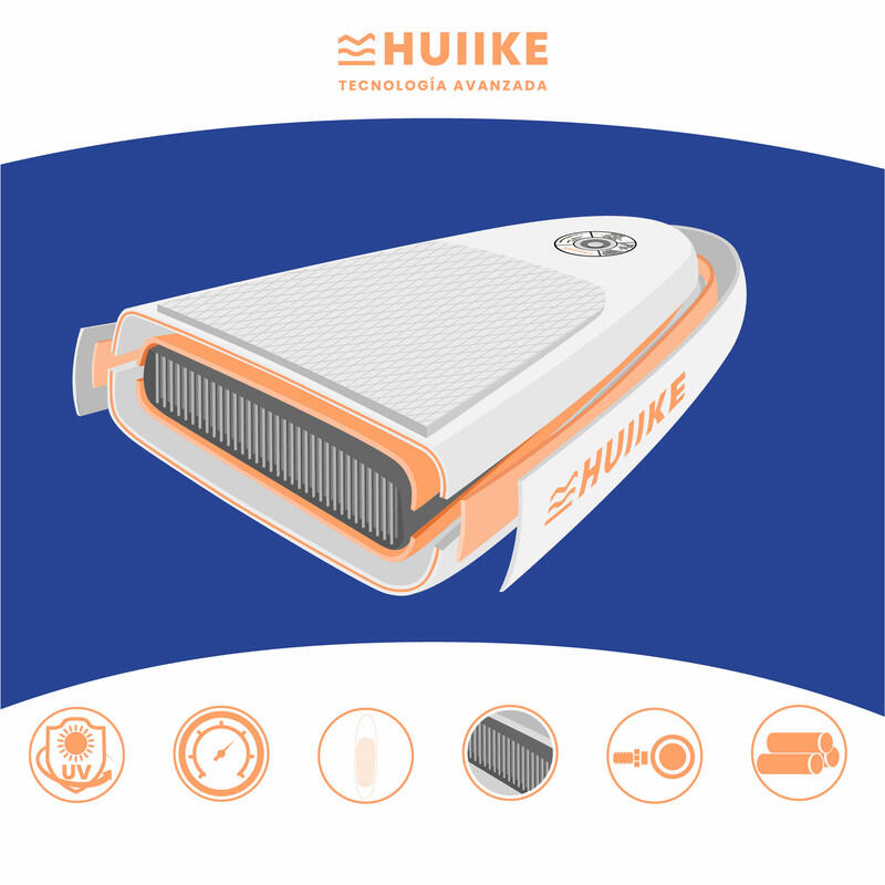 Paddle Gonflable Adulte Accessoires Premium HUIIKE, Corail, Haute Stabilité
