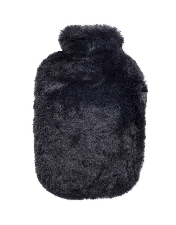 FASHY Fashy 2 Litre Hot Water Bottles with Extra Soft Plush Cover - Black